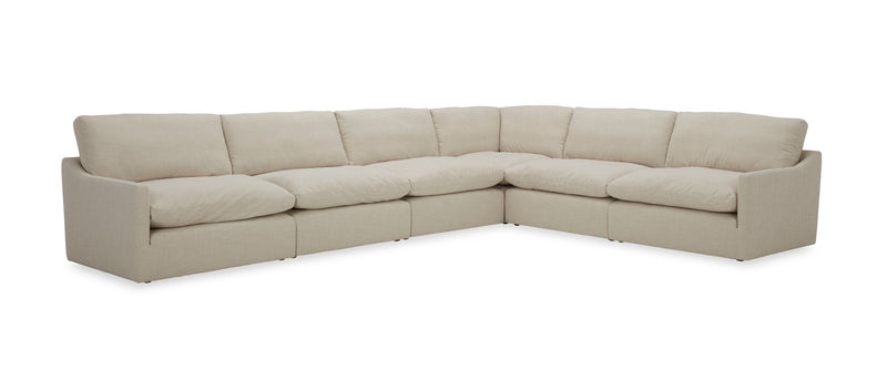 Liota Transitional Beige Fabric Sectional Sofa