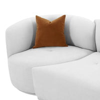 Pablo Grey Velvet 2-Piece Modular RAF Sofa - Luxury Living Collection