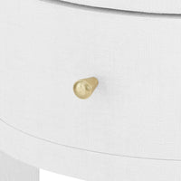 Seneca 1-Drawer Round Side Table - Cream / Brass
