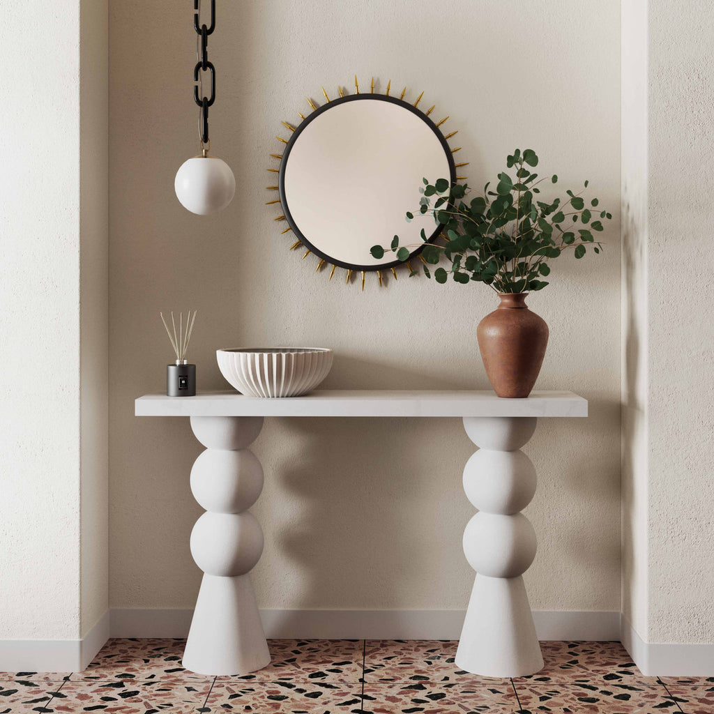 Paros White Console Table - Luxury Living Collection