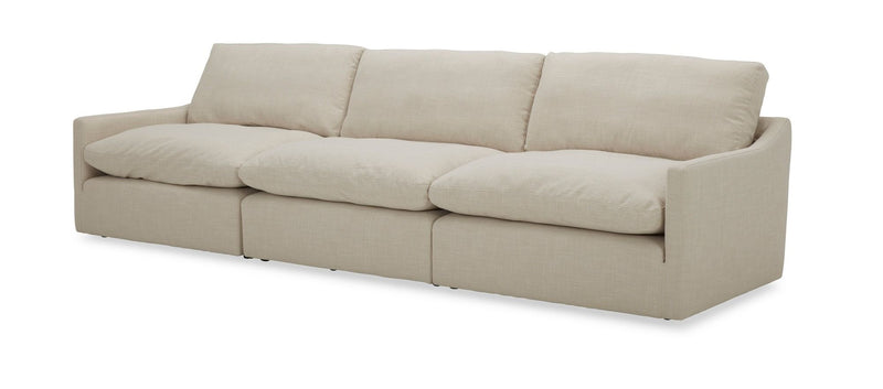 Liota Transitional Beige Fabric Sectional Sofa