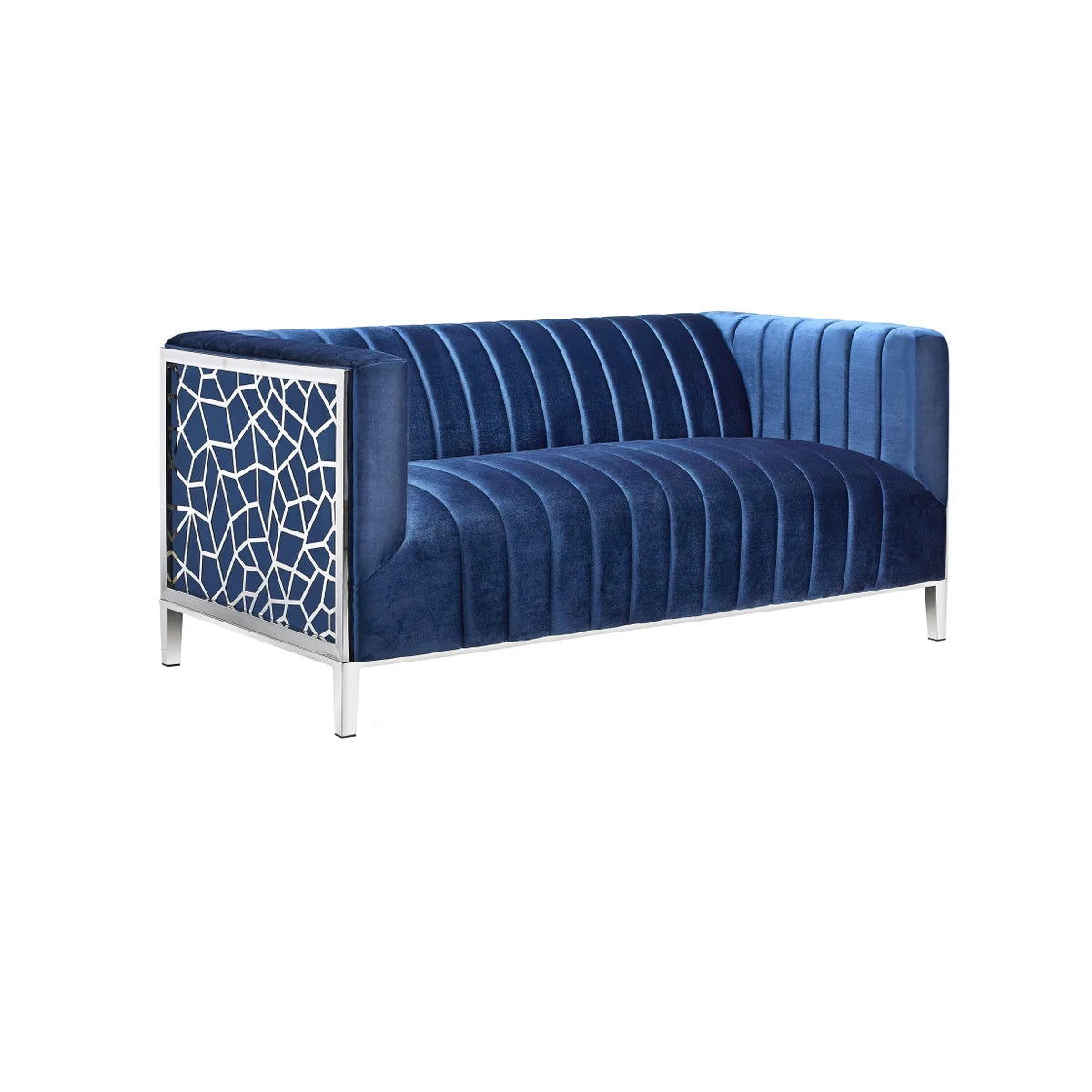 Lana Blue Velvet Love Seat