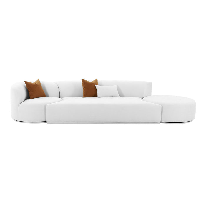 Pablo Grey Velvet 3-Piece Chaise Modular Sofa - Luxury Living Collection