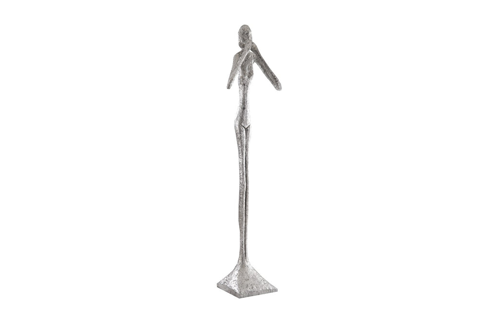 Speak No Evil Large Sculpture - Silver Leaf