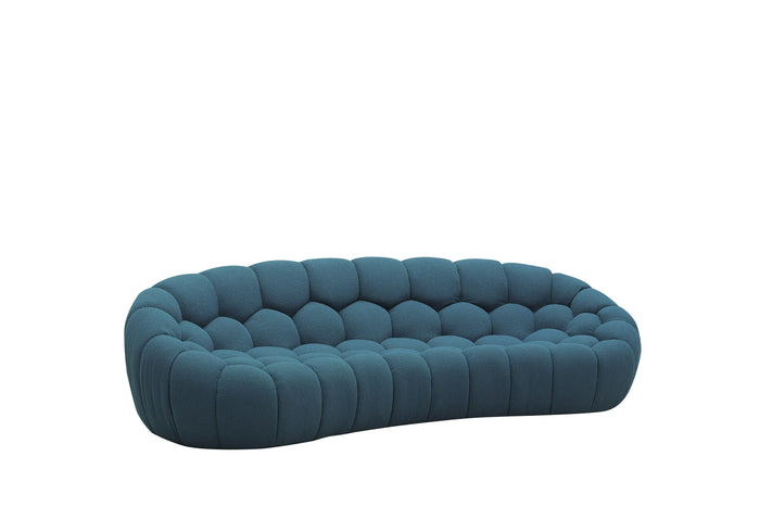 Nicoma Modern Curved Dark Teal Sofa