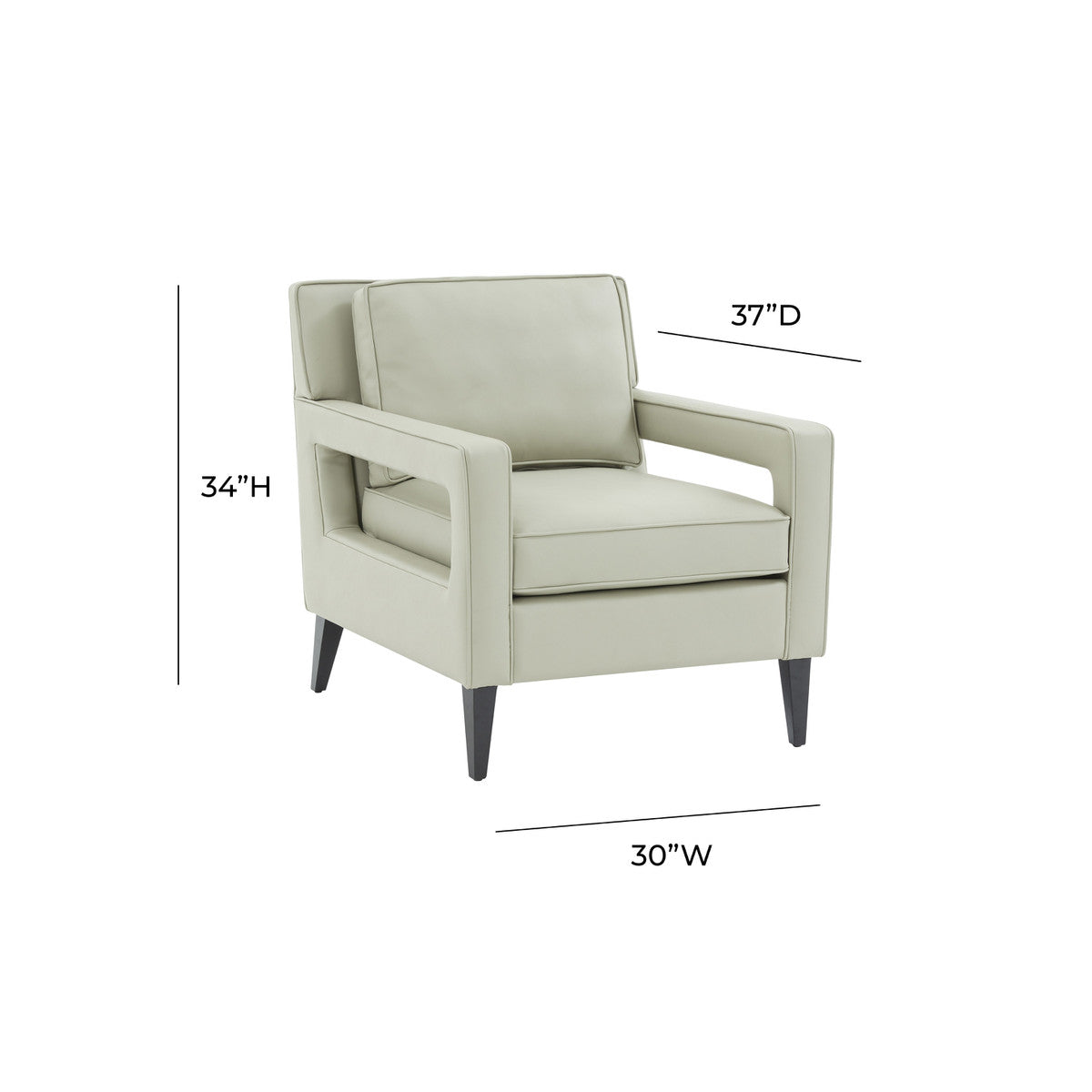 Roseta Stone Grey Accent Chair - Luxury Living Collection