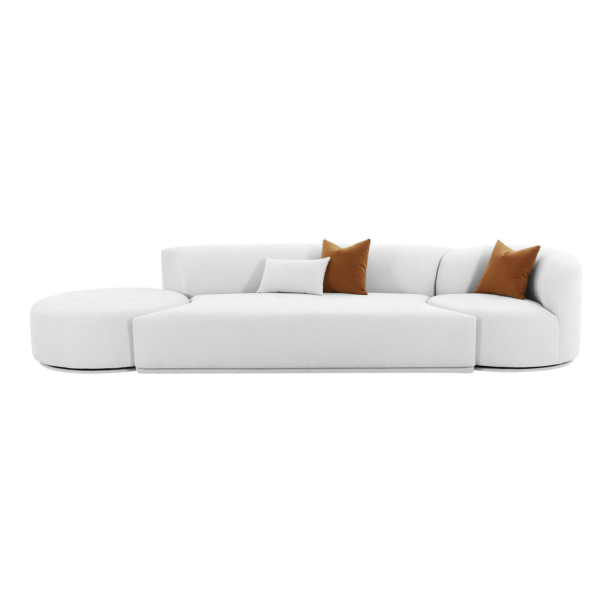 Pablo Grey Velvet 3-Piece Chaise Modular Sofa - Luxury Living Collection