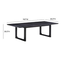 Sima Black Ash Rectangular Dining Table - Luxury Living Collection