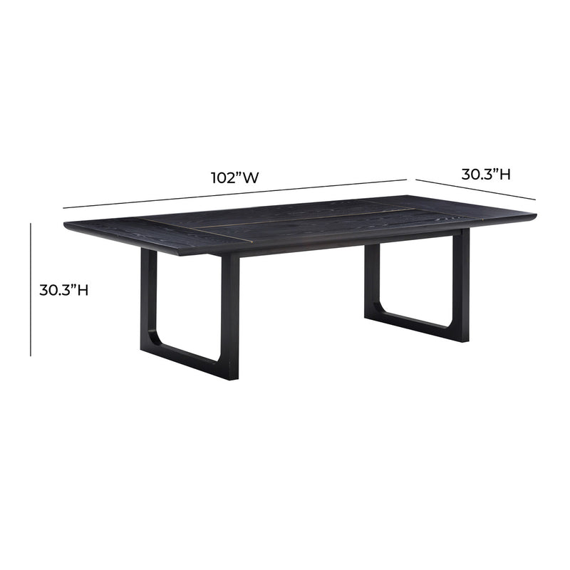 Sima Black Ash Rectangular Dining Table - Luxury Living Collection