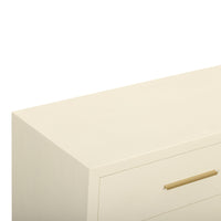 Dorite 62" Cream Faux Shagreen 6-Drawer Dresser