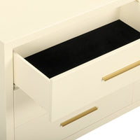 Dorite 62" Cream Faux Shagreen 6-Drawer Dresser