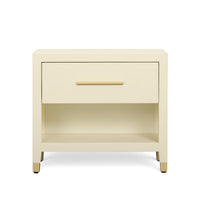 Dorite 25" Cream Faux Shagreen Nightstand with Drawer