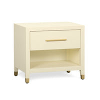 Dorite 25" Cream Faux Shagreen Nightstand with Drawer