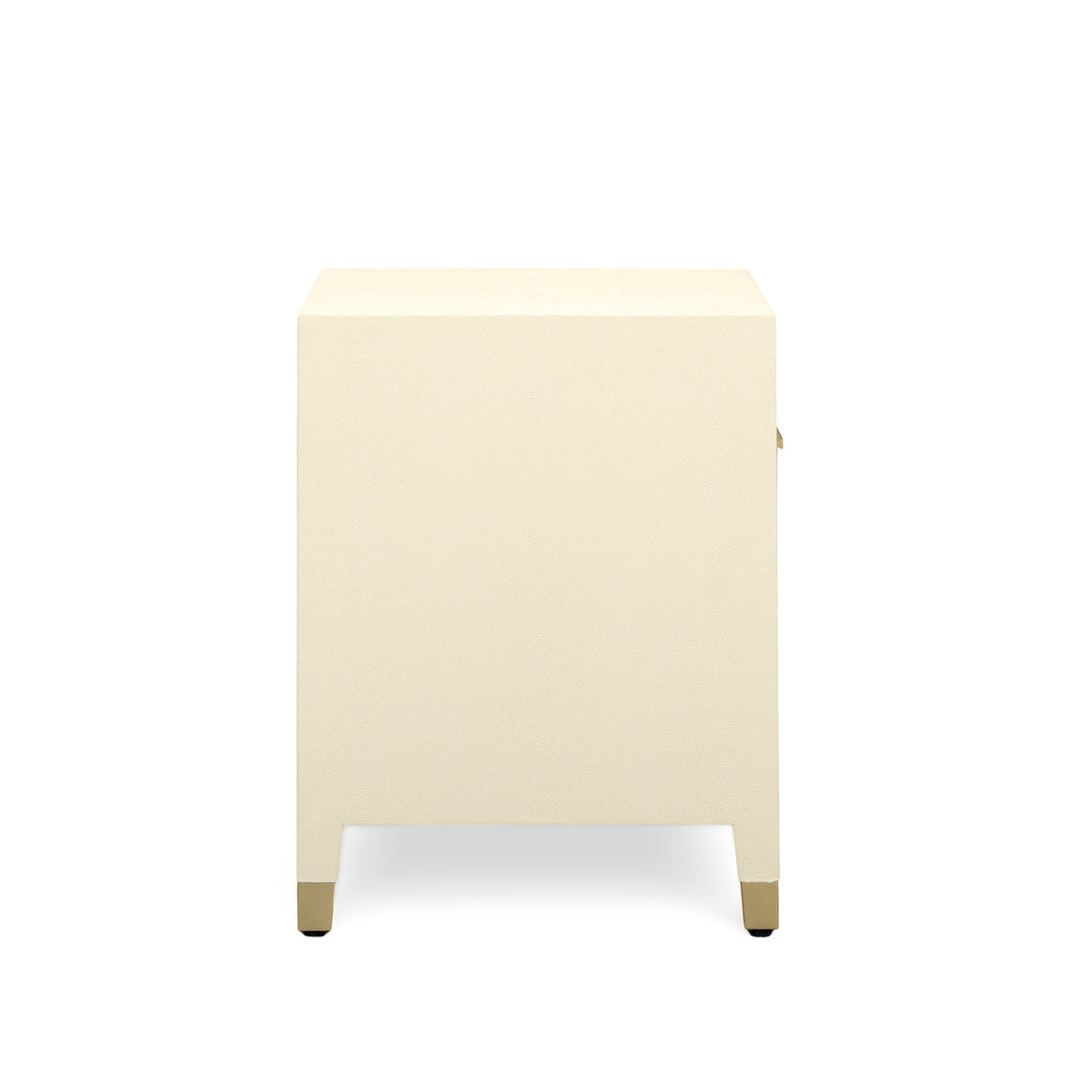 Dorite 25" Cream Faux Shagreen Nightstand with Drawer