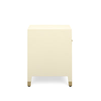 Dorite 25" Cream Faux Shagreen Nightstand with Drawer