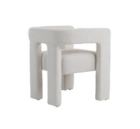 Dutton Modern White Fabric Dining Chair