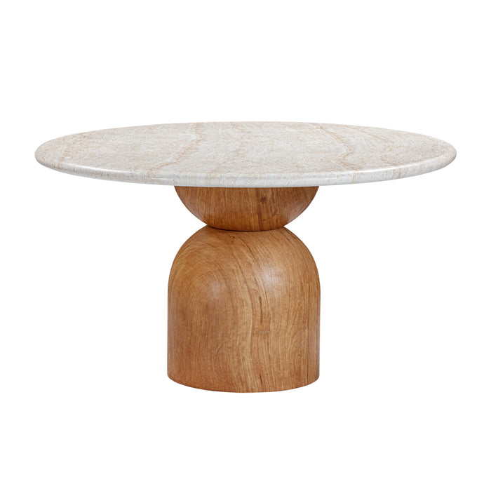 Taylor Travertine Concrete Indoor / Outdoor 54" Round Dining Table