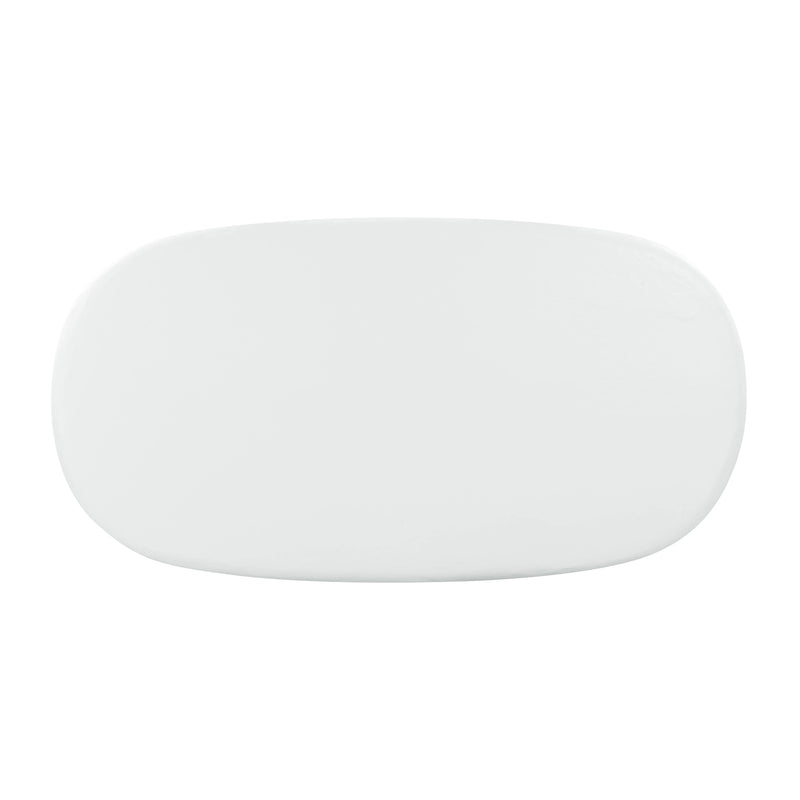 Bella 80” White Faux Plaster Oval Dining Table