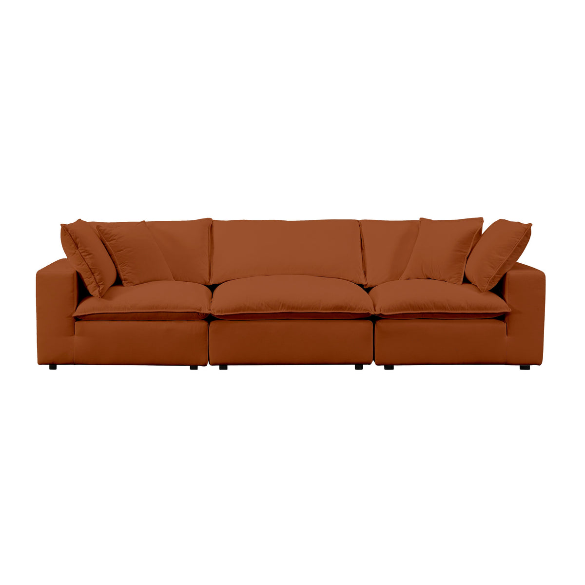 Cali 120" Performance Rust Fabric Modular Sofa
