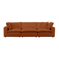 Cali 120" Performance Rust Fabric Modular Sofa