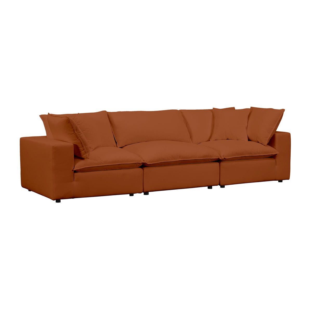Cali 120" Performance Rust Fabric Modular Sofa