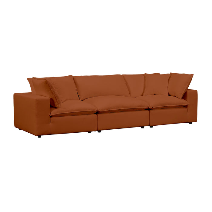 Cali 120" Performance Rust Fabric Modular Sofa