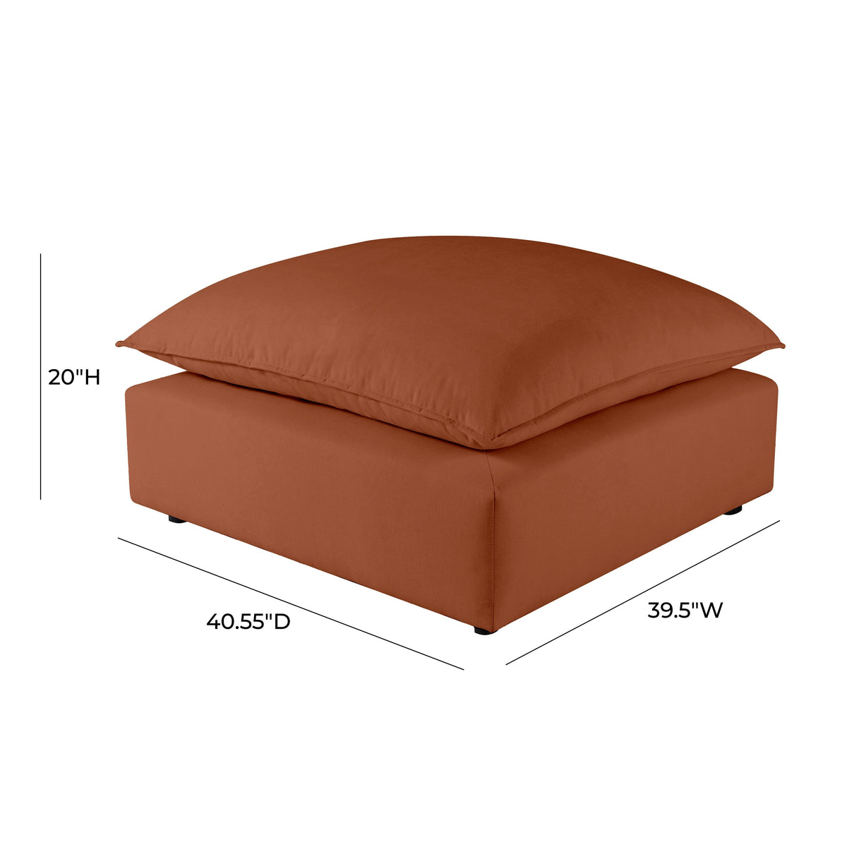 Cali Rust Performance Fabric Ottoman