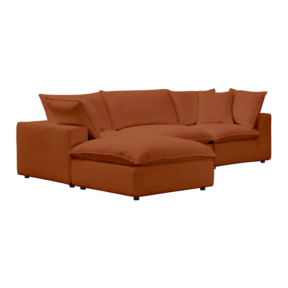 Cali Rust Performance Fabric Ottoman