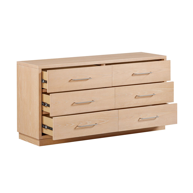 Marlow Natural Wood 6 Drawer Dresser