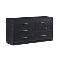 Marlow Black Wood 6 Drawer Dresser