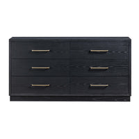 Marlow Black Wood 6 Drawer Dresser