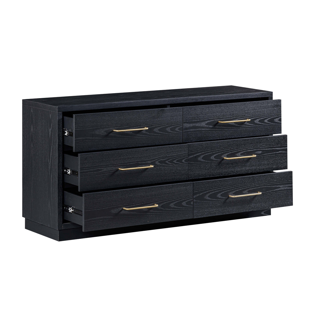 Marlow Black Wood 6 Drawer Dresser