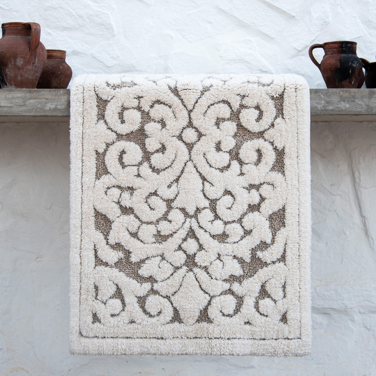 Linen Vintage Natural Luxury Bath Rug