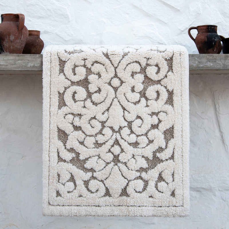 Linen Vintage Natural Luxury Bath Rug