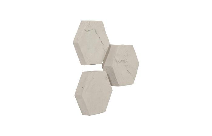 Rue Off-White Indoor/Outdoor Roman Stone Wall Tiles (Set of 3)