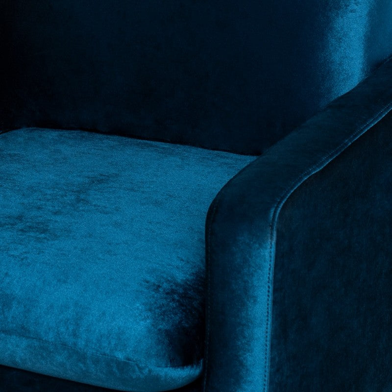 Soren Midnight Blue Velour with Matte Black Occasional Chair