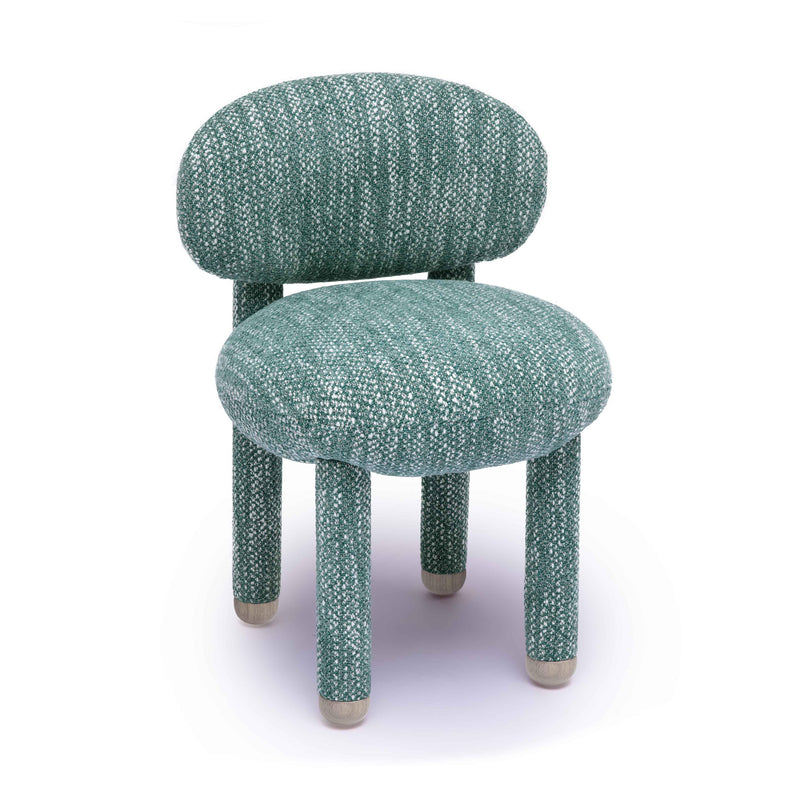 Manu Teal Nubby Performance Fabric Side Chair