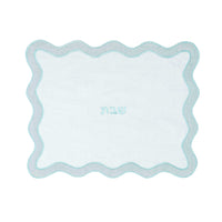 Blue Wavy Challah Cover