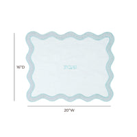 Blue Wavy Challah Cover