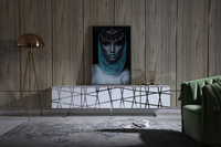 Cipriana 87” White Gloss Modern TV Stand