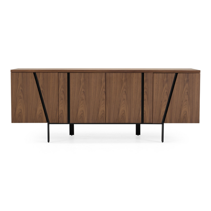 Sonnet 75” Modern Walnut Veneer Buffet