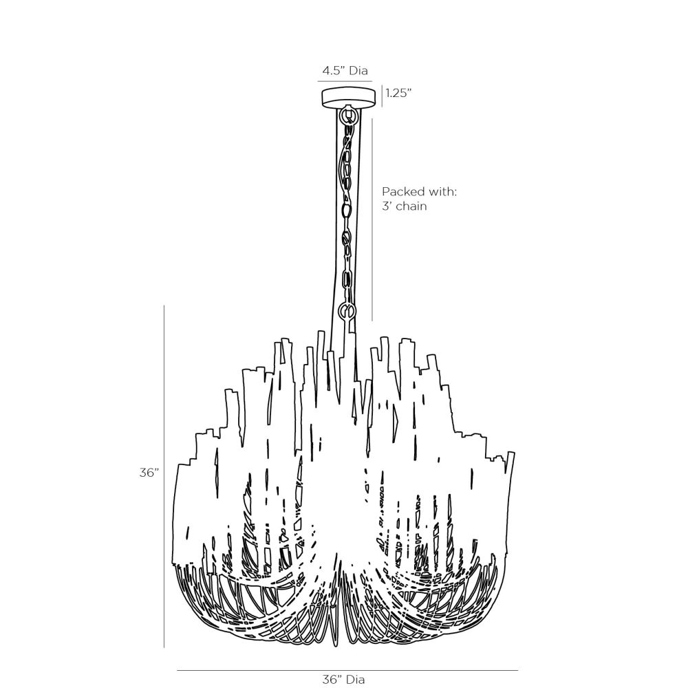 Sura Black Chandelier - Large