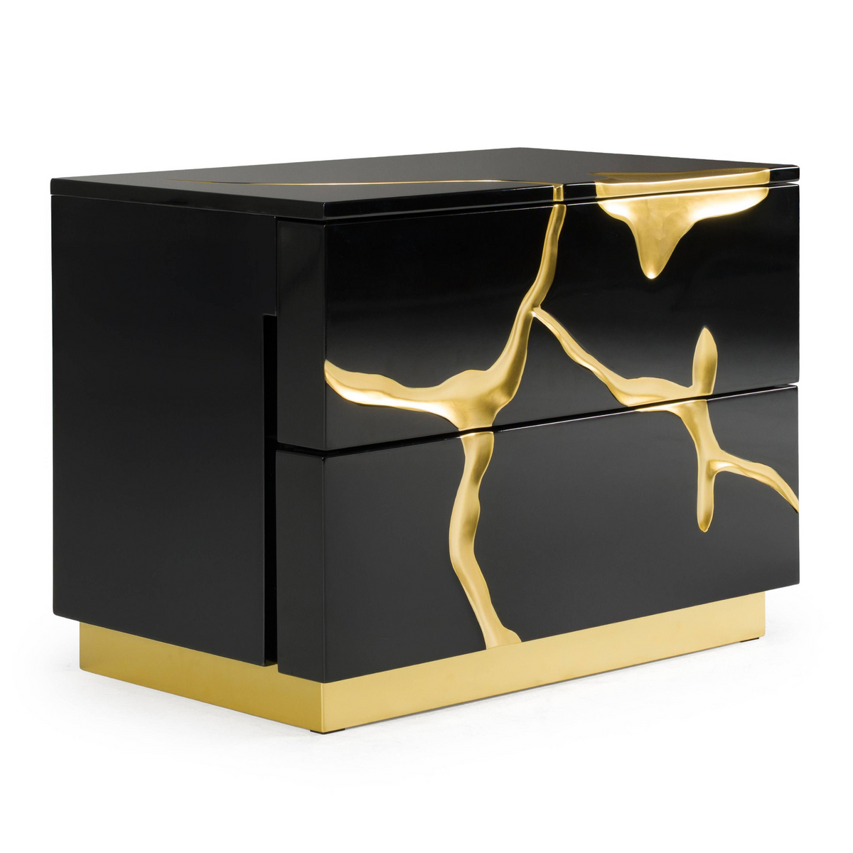 Fable Modern Black & Gold Nightstand