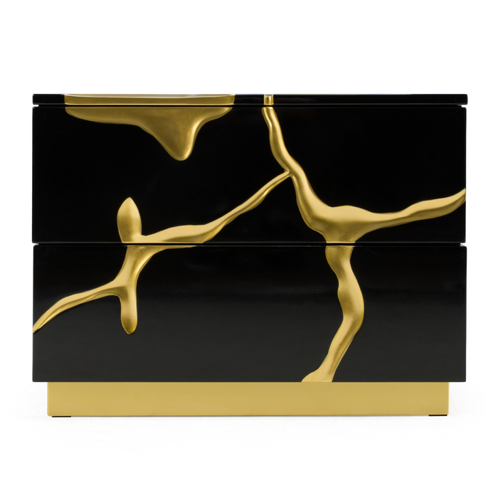 Fable Modern Black & Gold Nightstand