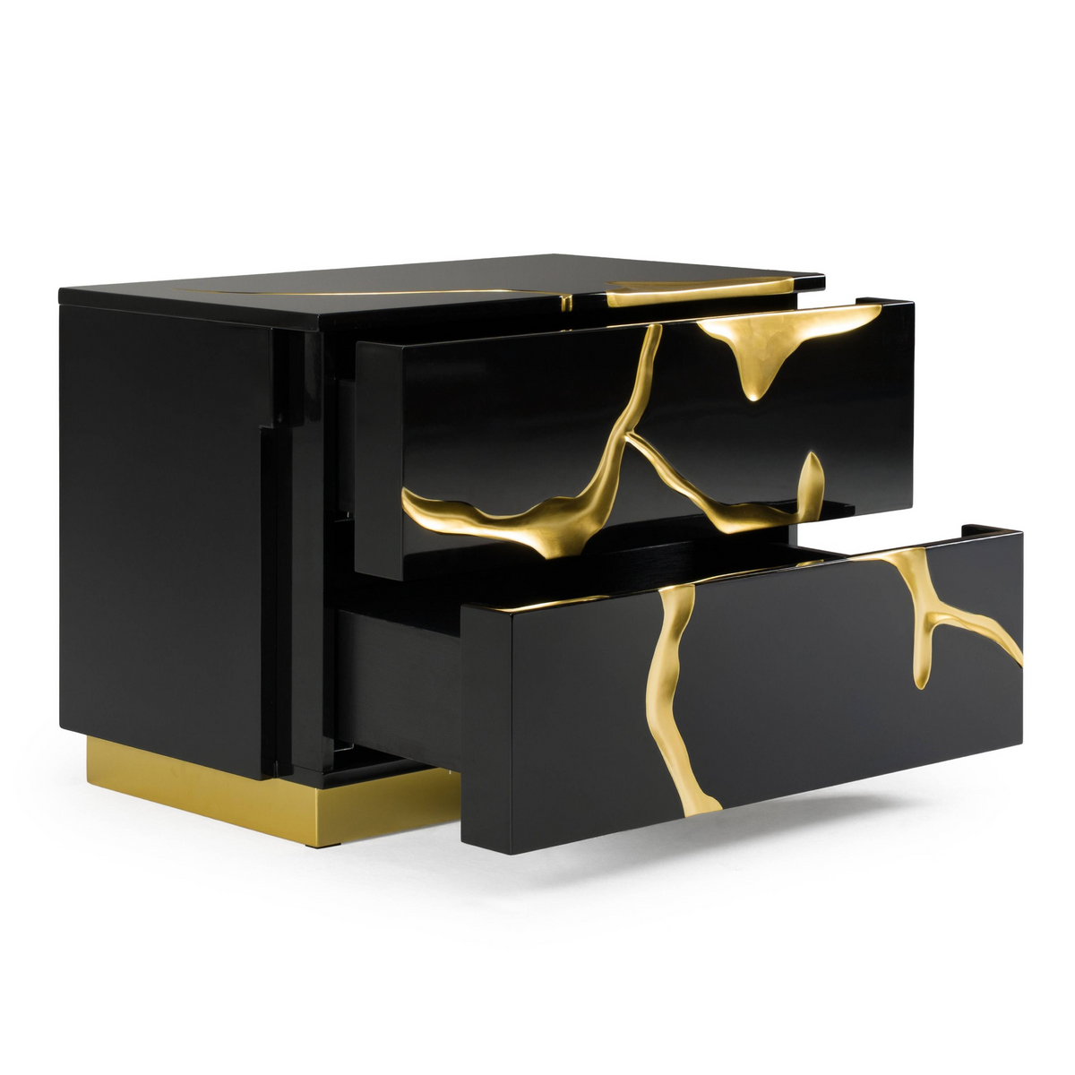 Fable Modern Black & Gold Nightstand