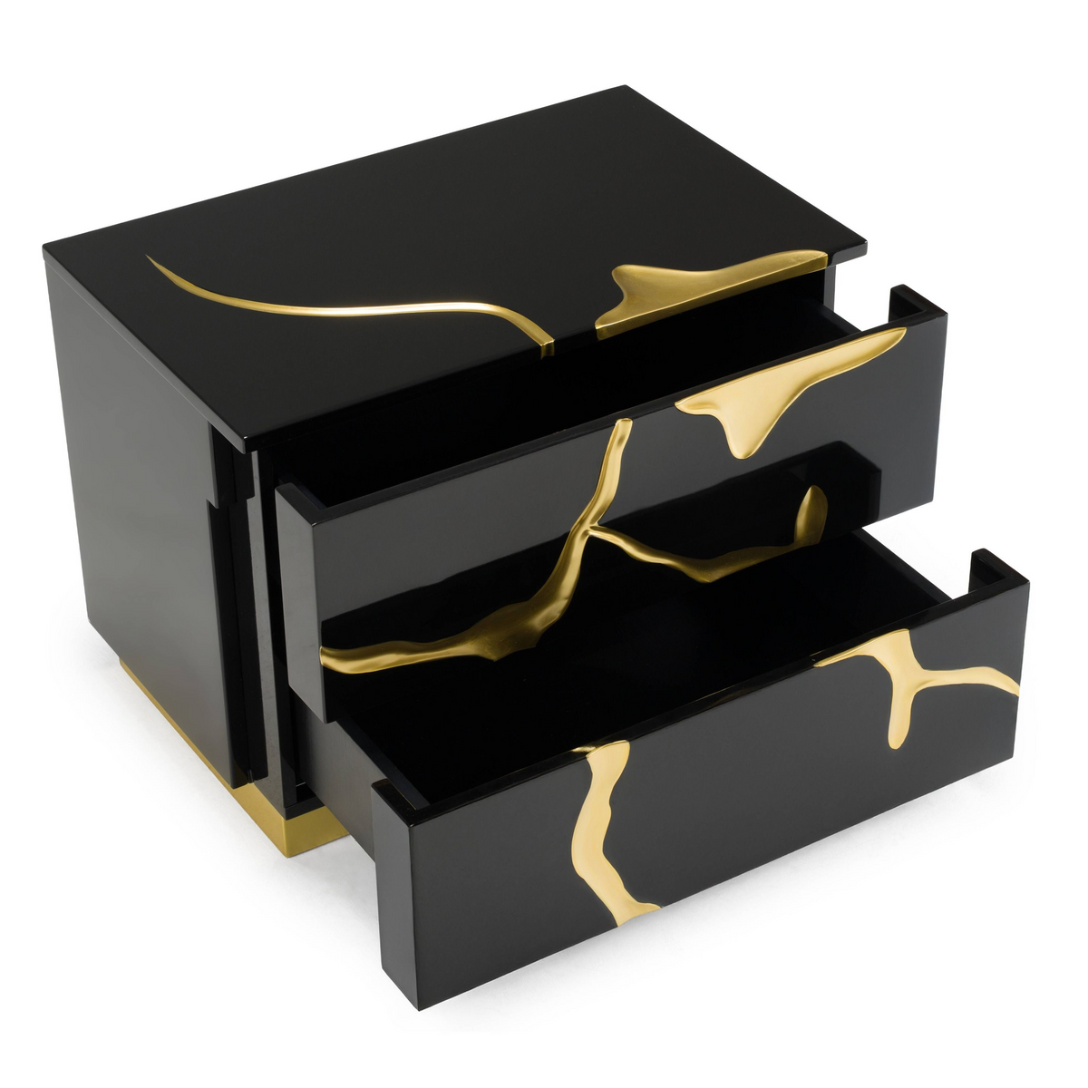 Fable Modern Black & Gold Nightstand