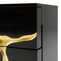 Fable Modern Black & Gold Nightstand