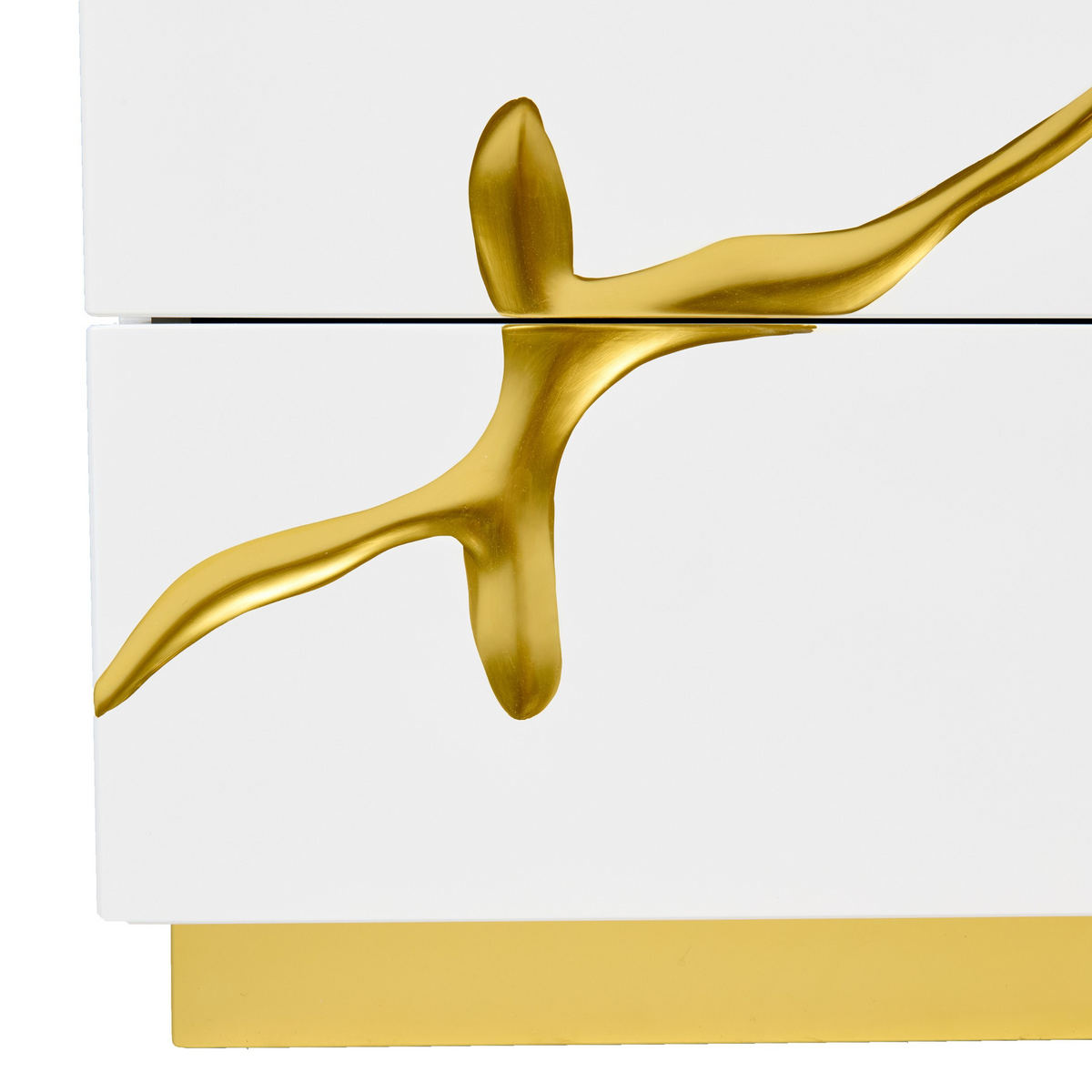 Fable Modern White & Gold Nightstand