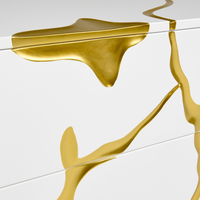 Fable Modern White & Gold Nightstand