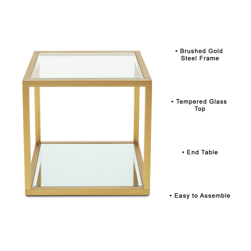 Paradisium Gold Square End Table